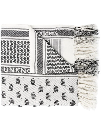 Liberaiders Fringed Jacquard Stole In White