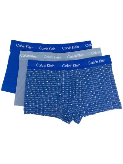Calvin Klein Underwear Logo-waistband Boxer Pack In Blue