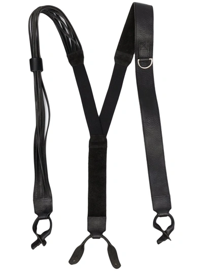 Pre-owned Gianfranco Ferre 1990s Strapped-detailing Leather Suspenders In Black