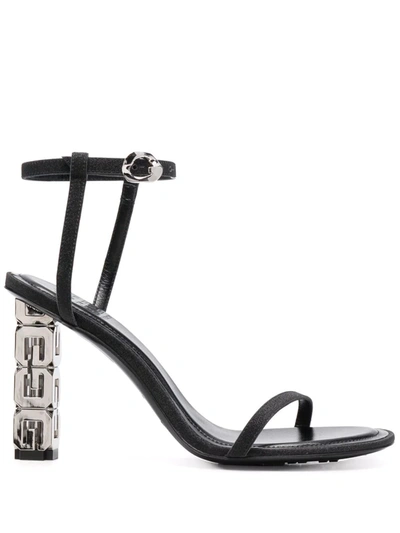Givenchy G Cube Lambskin Ankle-strap Sandals In Nero