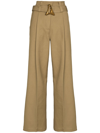 AERON FLYN BELTED STRAIGHT-LEG TROUSERS