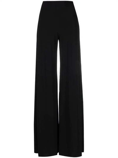 Norma Kamali High-waisted Wide-leg Trousers In Black