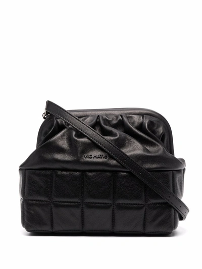 Vic Matie Quilted-base Clutch Bag In Black