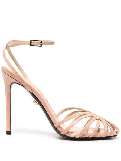 Alevì Leather Buckled Sandals In Pink