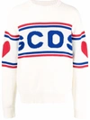 Gcds Logo-print Knitted Jumper In Yellow Cream