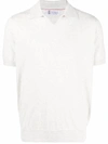 Brunello Cucinelli Cotton Knit Polo Shirt In Grey