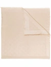 Moschino Monogram-print Fringed Scarf In Neutrals