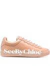 SEE BY CHLOÉ LOGO-PRINT LACE-UP SNEAKERS
