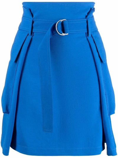 Kenzo Paperbag-waist Mini Skirt In Blue