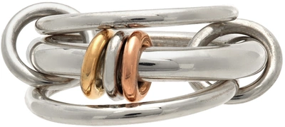 Spinelli Kilcollin Gemini 3-link Ring With Metal Accents In Silver Mix