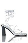 Frame Le Doheny Metallic Leather Wraparound Sandals In Silver