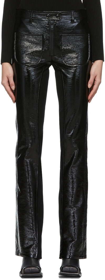 Courrèges Black Vinyl Trousers