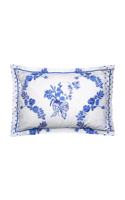 Janie Kruse Garnett Standard Bridge Street-printed Cotton Pillow Sham In Blue