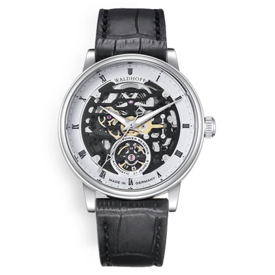 Waldhoff Capital Automatic White Dial Mens Watch  Capital Onyx Silver In Black / Silver / White