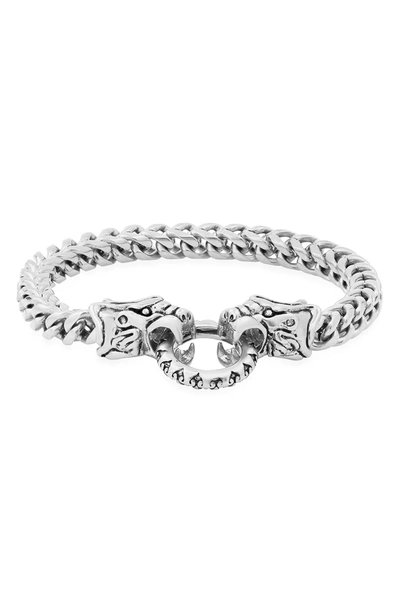 Hmy Jewelry Stainless Steel Dragon Cuff Bracelet In Metallic