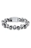Hmy Jewelry Stainless Steel Skull Chain Bracelet In Metallic