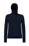 POLO RALPH LAUREN WOMEN'S LONG SLEEVE HOODED SNOOD CASHMERE SWEATER