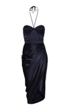 Andres Otalora Women's Laguna Salada Wrap-effect Silk-charmeuse Midi Dress In Navy