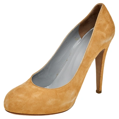 Pre-owned Sergio Rossi Beige Suede Pumps Size 40.5