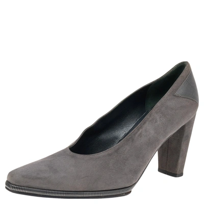 Pre-owned Stuart Weitzman Grey Suede Pumps Size 38.5