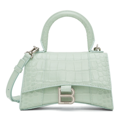 Balenciaga Green Xs Hourglass Bag In 3906 Light Green