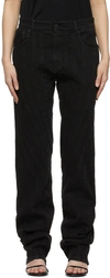 Mugler Seam-embellished Straight-leg High-rise Stretch-denim Jeans In Black