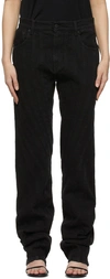 MUGLER BLACK WIDE-LEG SPIRAL JEANS