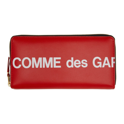 Comme Des Garçons Red Huge Logo Continental Wallet
