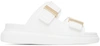 ALEXANDER MCQUEEN WHITE RUBBER HYBRID SLIDES