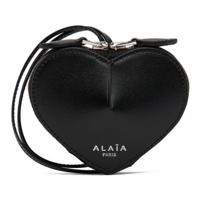 Alaïa Black Mini Coeur Pouch In 999 Black