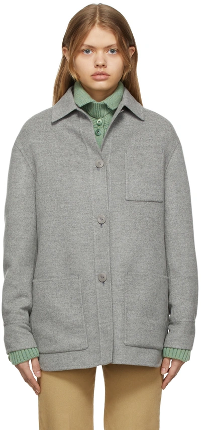 Loro Piana Augustine Cashmere Shirt Jacket In Flannel Melange