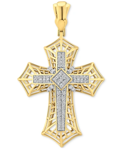 Macy's Men's Diamond Cross Openwork Pendant (1 Ct. T.w.) In 10k Gold