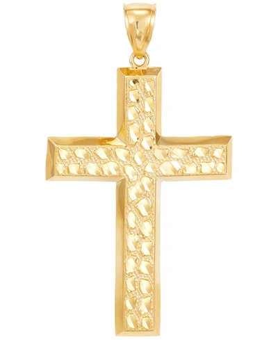 Macy's Men's Nugget Cross Pendant In 10k Gold