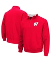 COLOSSEUM MEN'S RED WISCONSIN BADGERS BIG AND TALL TORTUGAS QUARTER-ZIP JACKET