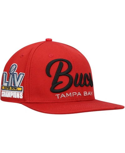 Pro Standard Men's Red Tampa Bay Buccaneers Lv Super Bowl Champions Script Wordmark Snapback Hat