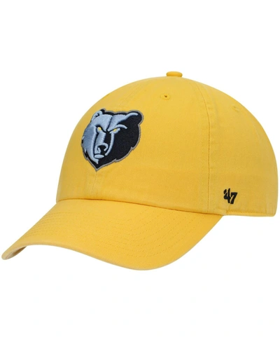 47 Brand Men's Gold Memphis Grizzlies Team Clean Up Adjustable Hat