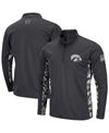 Colosseum Men's Charcoal Iowa Hawkeyes Oht Military-inspired Appreciation Digi Camo Quarter-zip Jacket In Charcoal