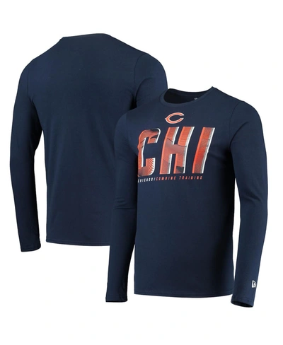 New Era Men's Navy Chicago Bears Combine Authentic Static Abbreviation Long Sleeve T-shirt