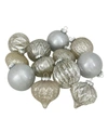 NORTHLIGHT CHAMPAGNE SHATTERPROOF 3-FINISH CHRISTMAS ORNAMENTS