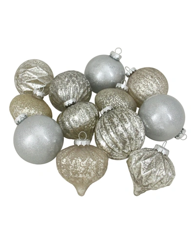 Northlight Champagne Shatterproof 3-finish Christmas Ornaments In Brown