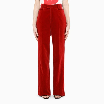 Gucci Red Velvet Palazzo Trousers