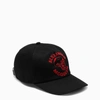 ALEXANDER MCQUEEN BLACK LOGO-PRINT BASEBALL CAP