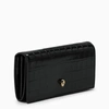 ALEXANDER MCQUEEN BLACK COCO-PRINT LEATHER CONTINENTAL WALLET