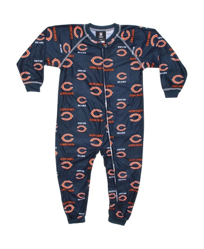 Outerstuff Babies' Chicago Bears Unisex Toddler Piped Raglan Full Zip Coverall - Navy Blue