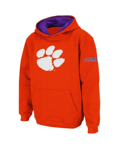 Stadium Athletic Youth Boys Orange Clemson Tigers Big Logo Pullover Hoodie