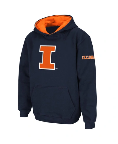 Stadium Athletic Youth Boys Navy Illinois Fighting Illini Big Logo Pullover Hoodie