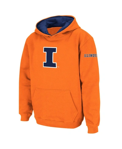 Stadium Athletic Youth Boys Orange Illinois Fighting Illini Big Logo Pullover Hoodie