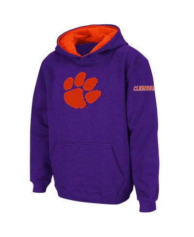 Stadium Athletic Youth Boys Purple Clemson Tigers Big Logo Pullover Hoodie
