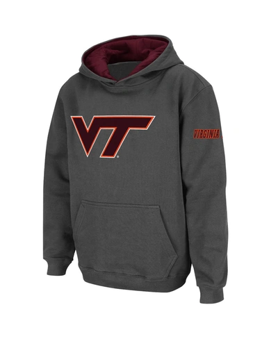 Stadium Athletic Youth Boys Charcoal Virginia Tech Hokies Big Logo Pullover Hoodie