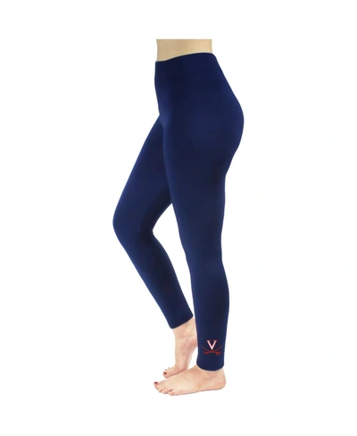 Zoozatz Women's Navy Virginia Cavaliers Fleece Leggings